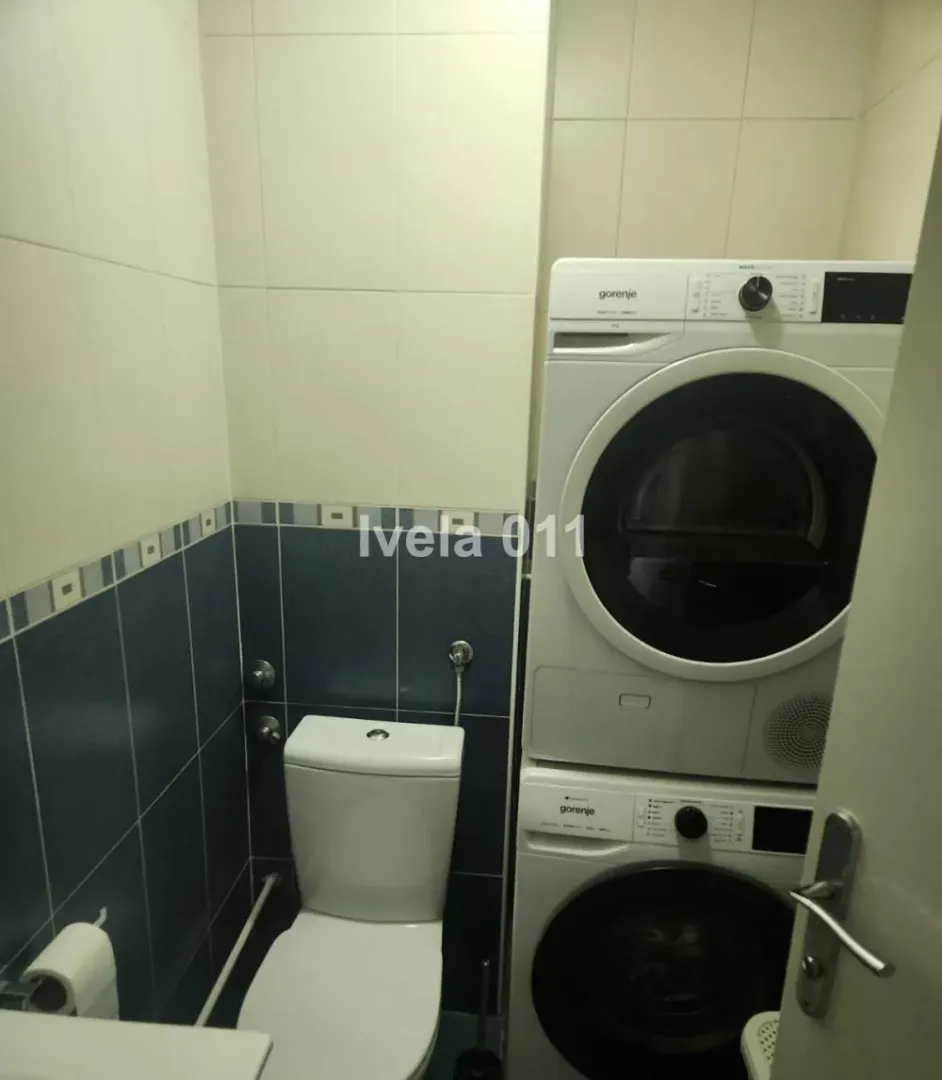 Kupatilo sa toaletom i veš mašinom.