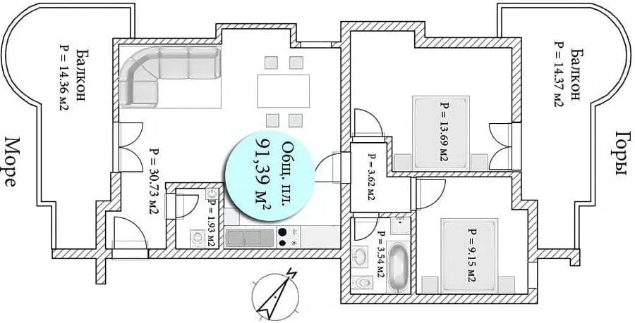 Prodaja, stan, 91m², Risan, Kotor