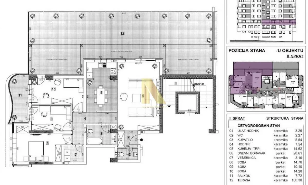 Sale, four bedroom apartment, 210m², Telep, Novi Sad Sve Podlokacije