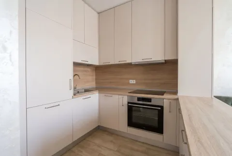 Modern and tidy kitchen with light-colored cabinetry and built-in appliances. - image 4