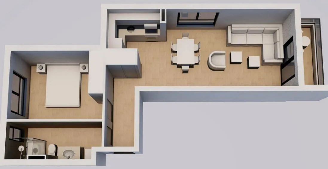 Prodaja, jednosoban stan, 48m², Kavač, Kotor