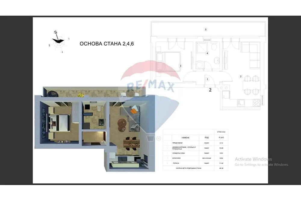 Prodaja, dvosoban stan, 48m², Niš, Srbija