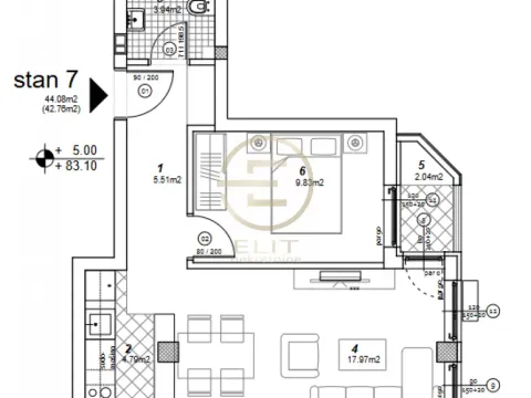 Sale, two bedroom apartment, 42m², Telep, Novi Sad Sve Podlokacije - image 1