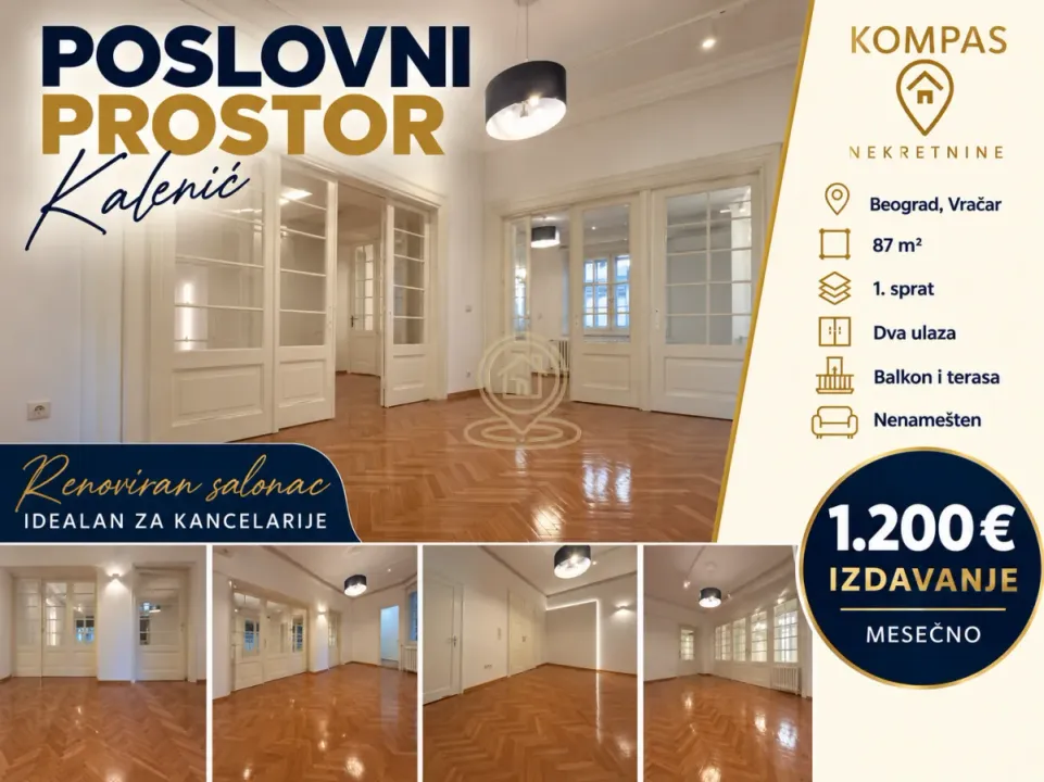 Rent, office space, 87m², Kalenić Pijaca, Vračar Sve Podlokacije
