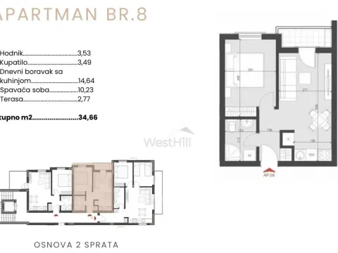 Sale, one bedroom apartment, 35m², Bečići, Budva - image 10