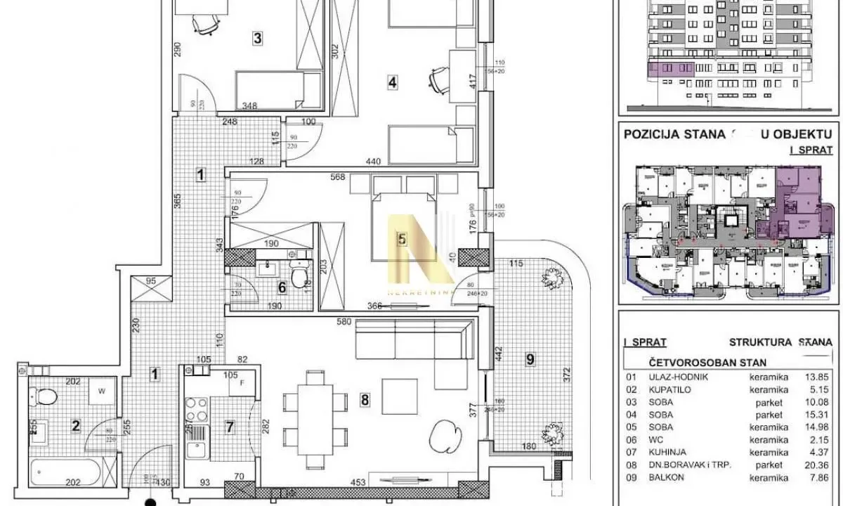 Prodaja, četvorosoban stan, 92m², Telep, Novi Sad Sve Podlokacije
