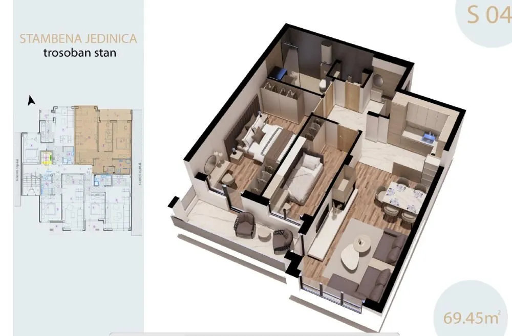 Prodaja, dvosoban stan, 70m², Pantelej, Niš