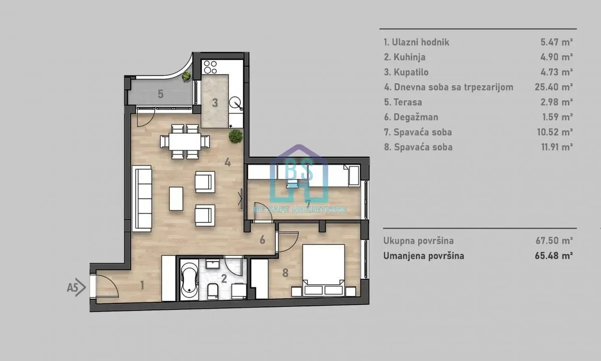 Prodaja, dvosoban stan, 65m², Socijalno, Novi Sad Sve Podlokacije