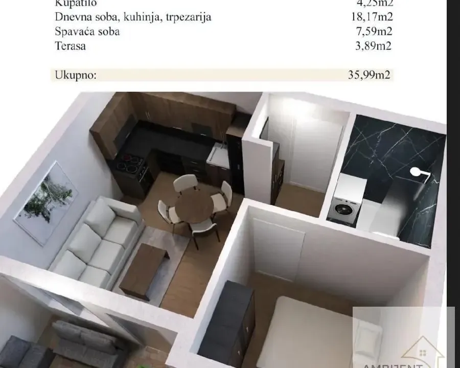 Prodaja, dvosoban stan, 35m², Novi Banovci, Stara Pazova