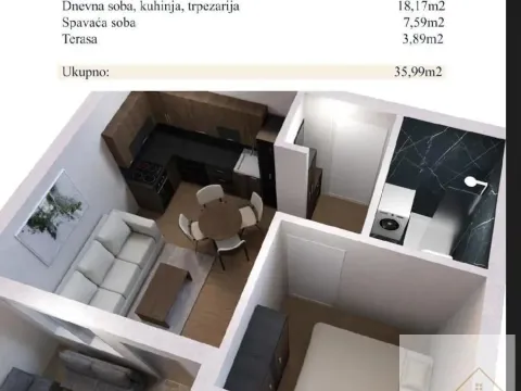 Prodaja, dvosoban stan, 35m2, Novi Banovci, Stara Pazova Prodaja, dvosoban stan, 35m2, Novi Banovci, Stara Pazova
