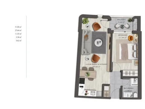 Prodaja, jednosoban stan, 50m², Bar, Crna Gora - image 9