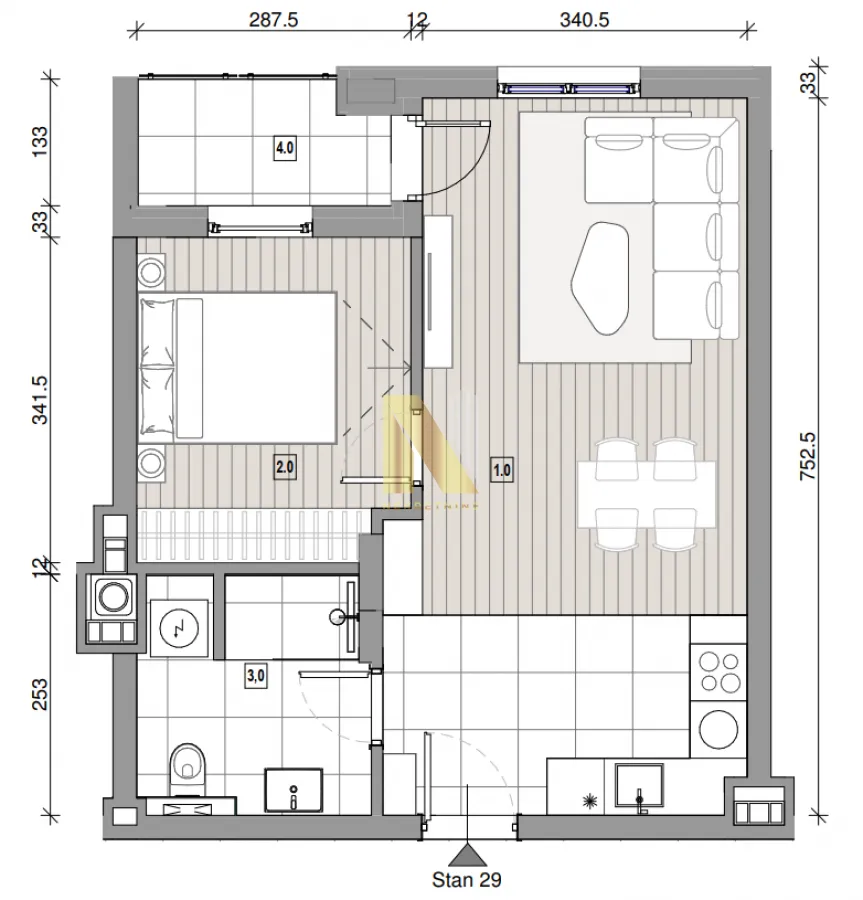 Prodaja, dvosoban stan, 45m², Nova Pazova, Stara Pazova