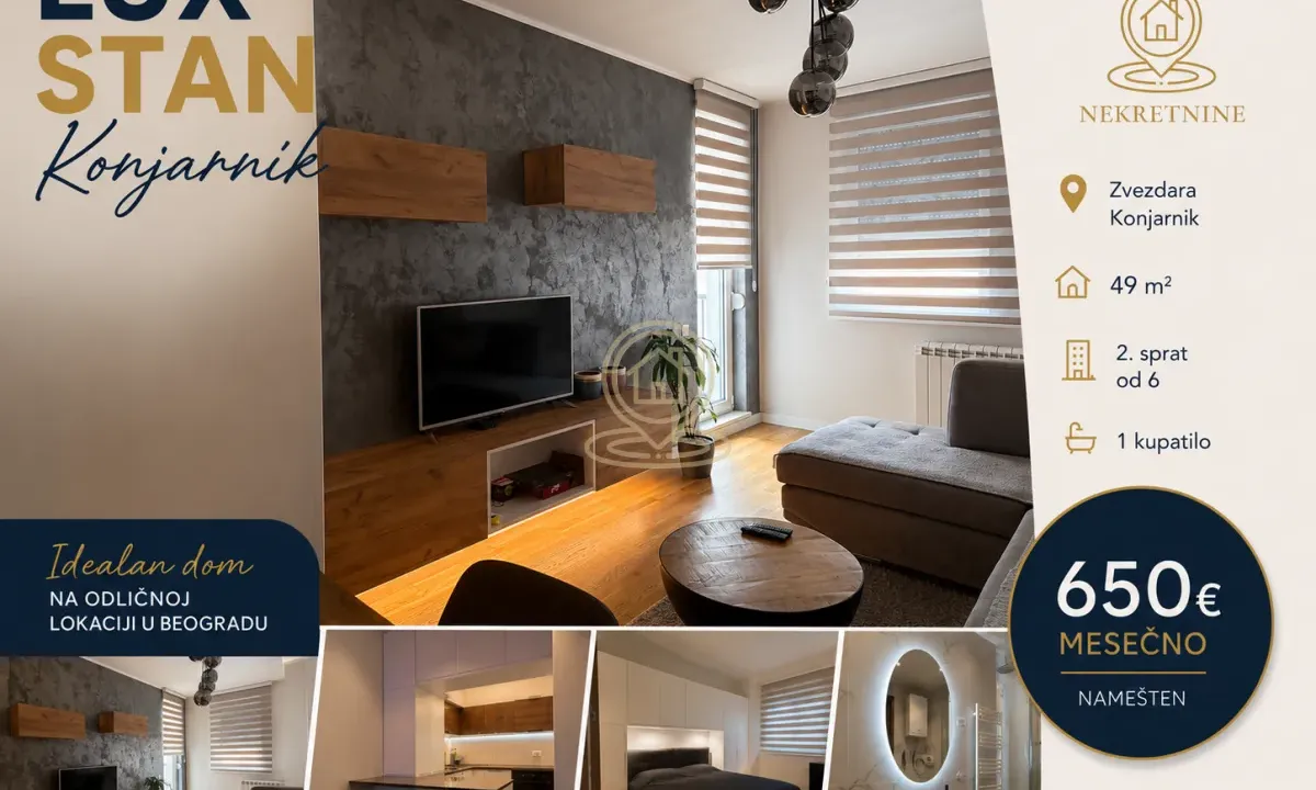 Izdavanje, dvosoban stan, 49m², Zvezdara Sve Podlokacije, Beograd