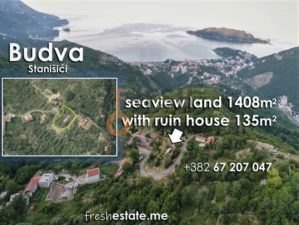 Prodaja, plac, 1408m², Budva, Crna Gora
