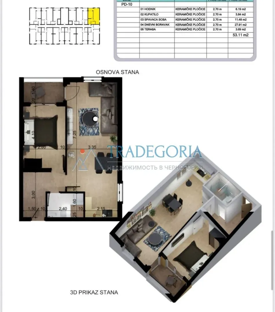 Prodaja, garsonjera, 31m², Bar, Crna Gora