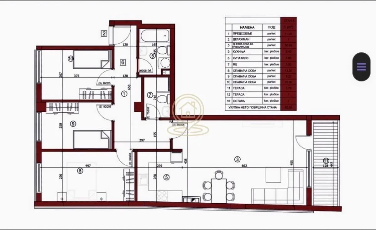 Prodaja, četvorosoban stan, 92m², Medijana, Niš