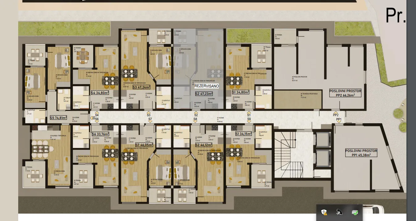 Sale, two bedroom apartment, 75m², Bar, Crna Gora