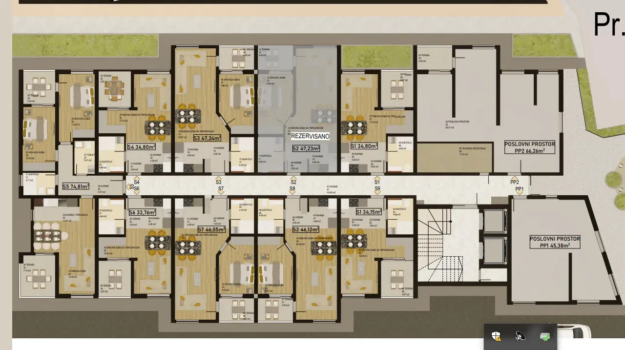 Sale, two bedroom apartment, 75m², Bar, Crna Gora