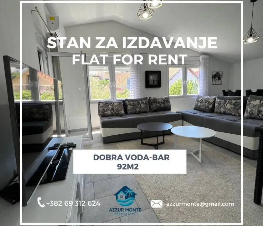 Izdavanje, stan, 92m², Dobre Vode, Bar