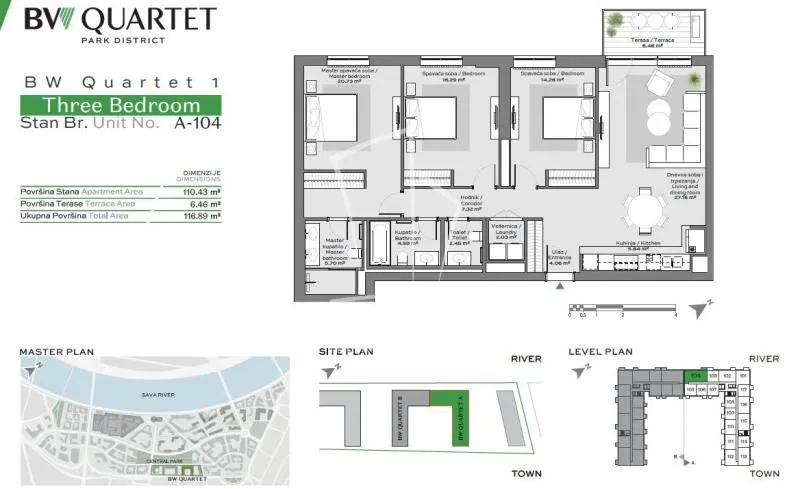 Prodaja, četvorosoban stan, 117m², Beograd Na Vodi, Beograd