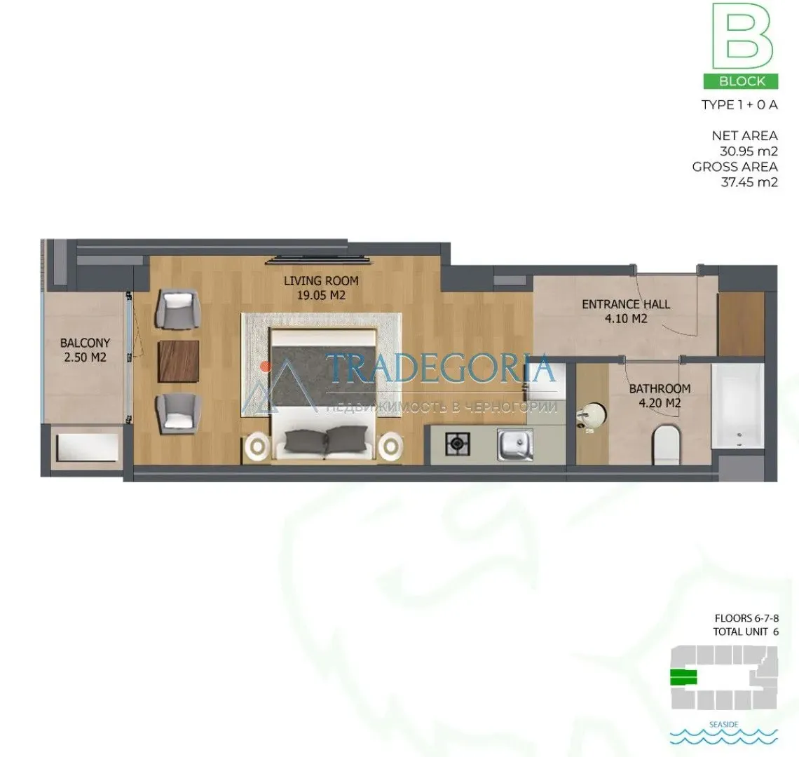 Prodaja, stan, 31m², Bar, Crna Gora