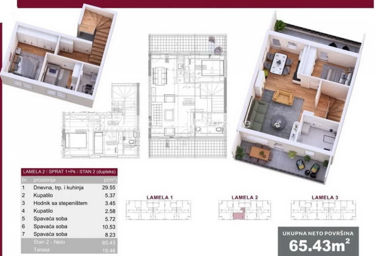 Sale, four bedroom apartment, 65m², Veternik, Novi Sad Sve Podlokacije