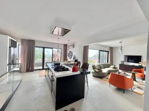 Spacious open-plan area with a kitchen and living room. - image 6