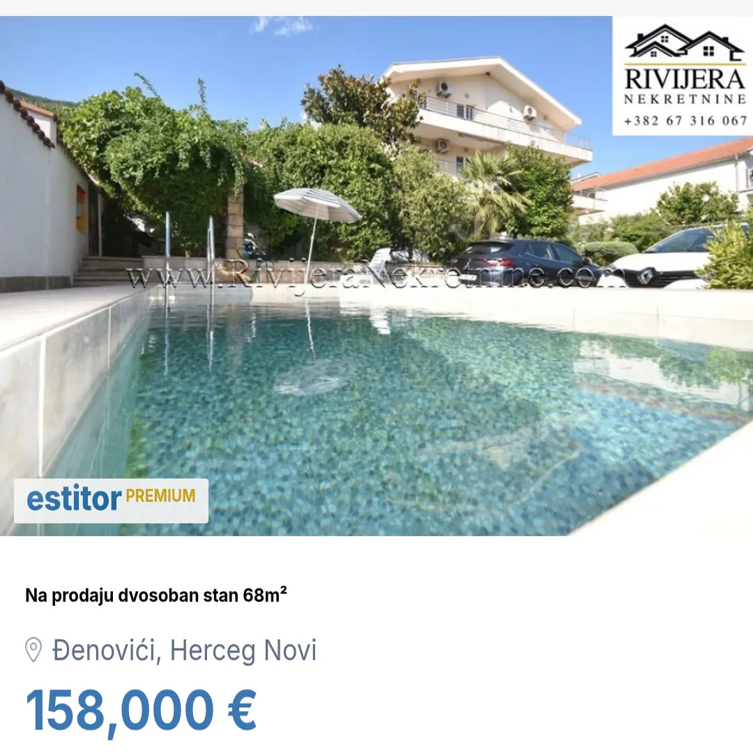 Sale, two bedroom apartment, 68m², Đenovići, Herceg Novi