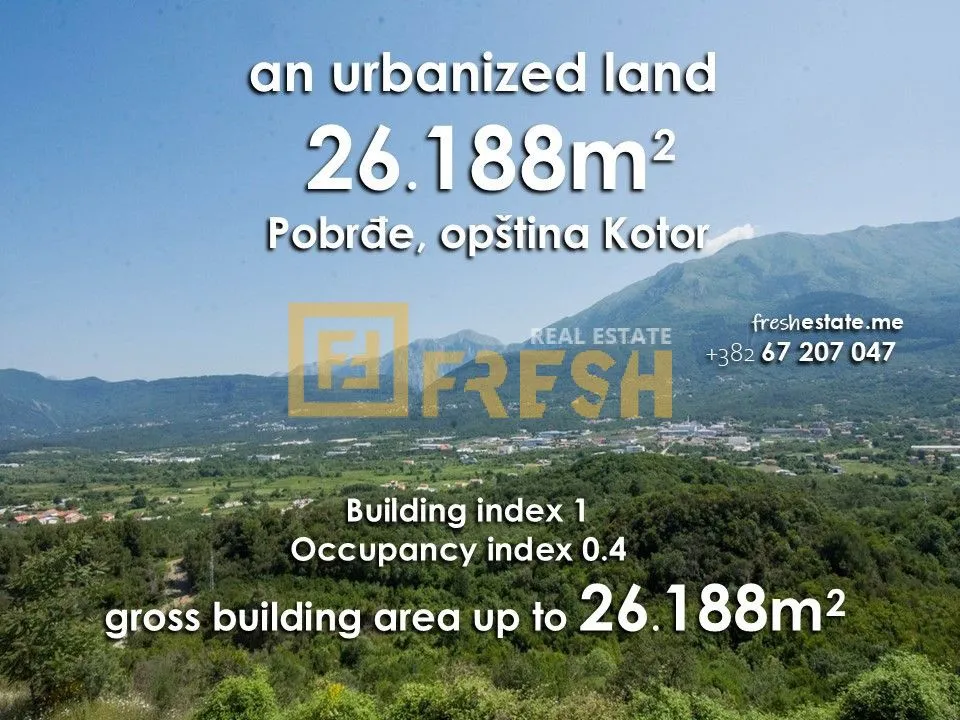 Prodaja, plac, 26188m², Kotor, Crna Gora