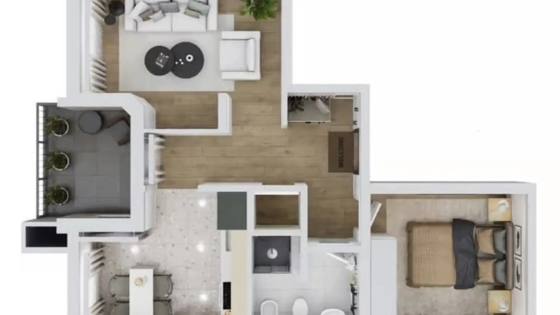 Sale, one bedroom apartment, 48m², Utjeha, Bar