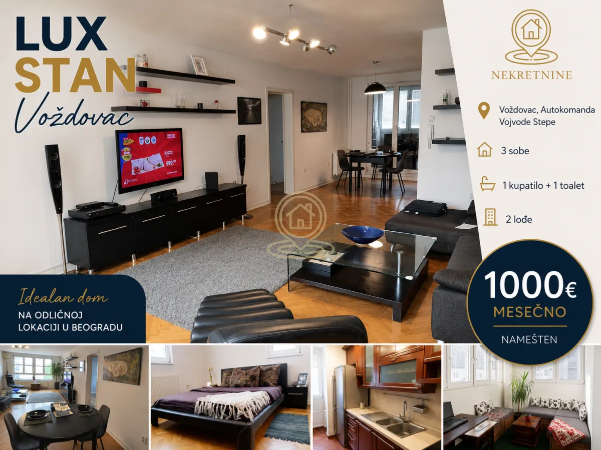 Rent, three bedroom apartment, 96m², Autokomanda, Voždovac Sve Podlokacije