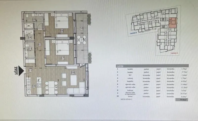Prodaja, dvosoban stan, 79m², Bar, Crna Gora