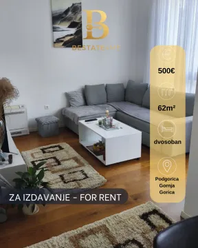 Rent, two bedroom apartment, 62m², Gornja Gorica, Podgorica - image 1