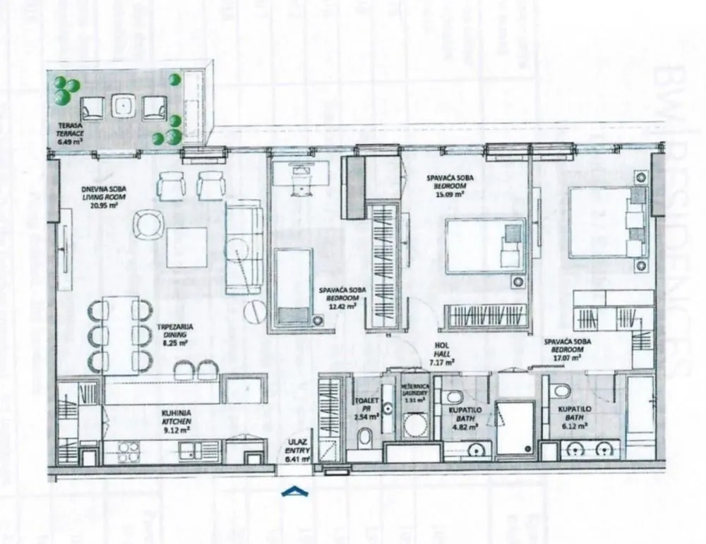 Rent, four bedroom apartment, 117m², Savski Venac, Beograd