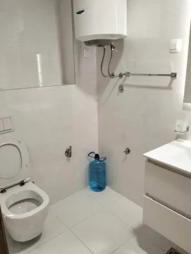 Pogled na kupatilo sa WC šoljom, umivaonikom i bojlerom. - image 4