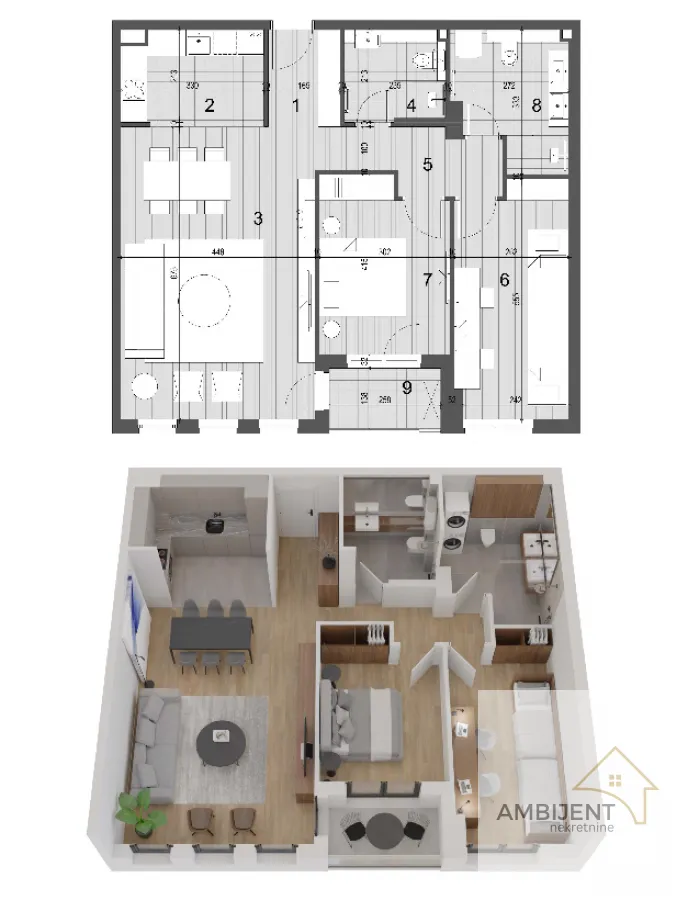 Sale, three bedroom apartment, 85m², Novi Beograd Sve Podlokacije, Beograd