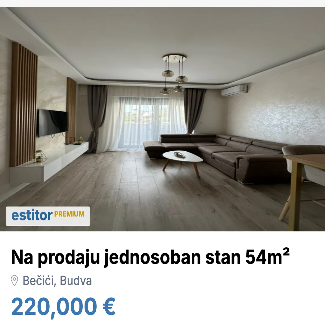 Sale, one bedroom apartment, 54m², Bečići, Budva
