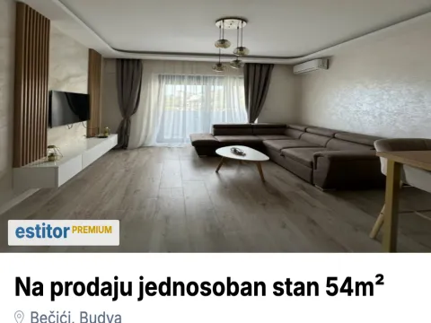Prodaja, jednosoban stan, 54m², Bečići, Budva