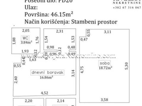 Prodaja, jednosoban stan, 46m², Škaljari, Kotor - image 7