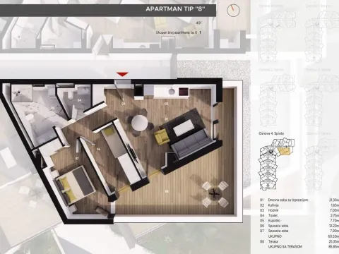 Sale, one bedroom apartment, 55m², Bečići, Budva - image 24