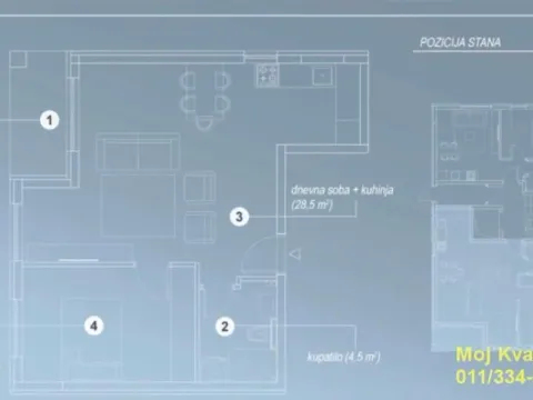 Prodaja, dvosoban stan, 49m², Slavujev Venac, Zvezdara Sve Podlokacije - image 3