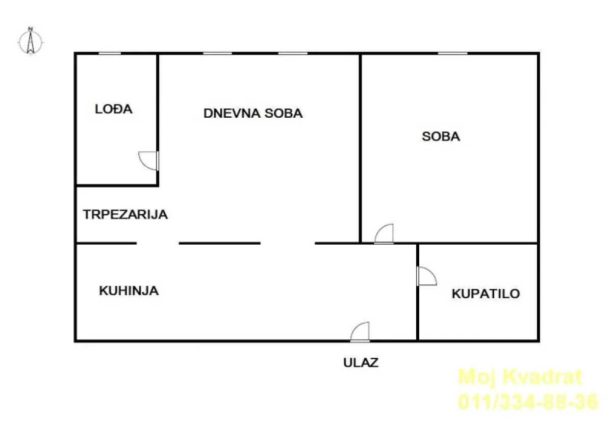 Prodaja, dvosoban stan, 44m², Stari Grad, Beograd