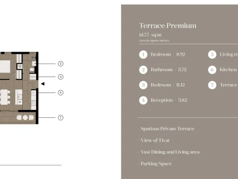 Prodaja, dvosoban stan, 62m², Tivat, Crna Gora - image 7