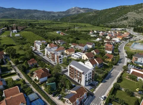 Pogled iz vazduha na novoizgrađene stambene objekte u naselju. - image 10
