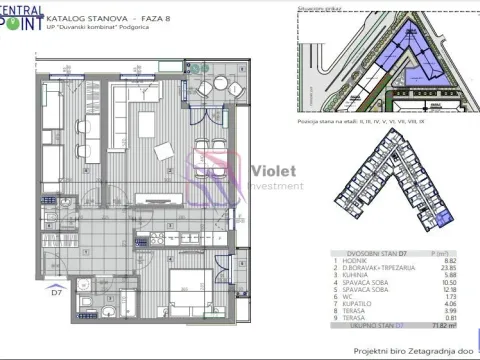 Prodaja, dvosoban stan, 71m², Central Point, Podgorica - image 2