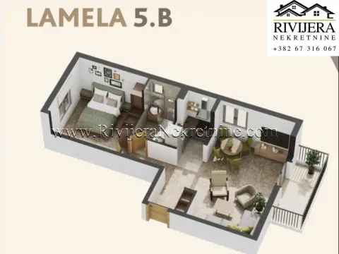 Prodaja, jednosoban stan, 50m², Donja Lastva, Tivat - image 7
