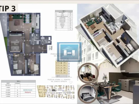 Sale, four bedroom apartment, 79m², Centar, Ćuprija