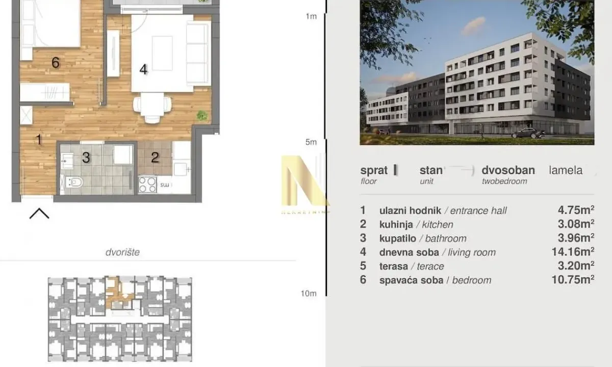 Sale, two bedroom apartment, 39m², Telep, Novi Sad Sve Podlokacije