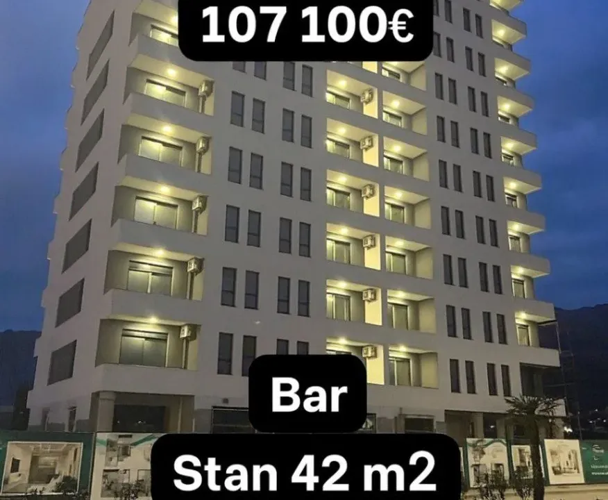 Prodaja, jednosoban stan, 42m², Bar, Crna Gora