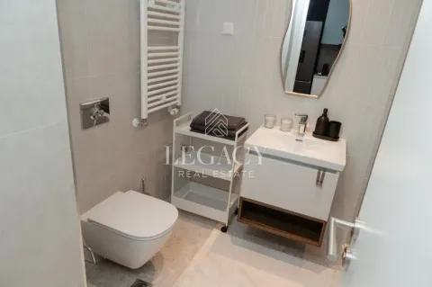 Moderno opremljeno kupatilo sa umivaonikom, WC šoljom i radijatorom sušačem. - image 5